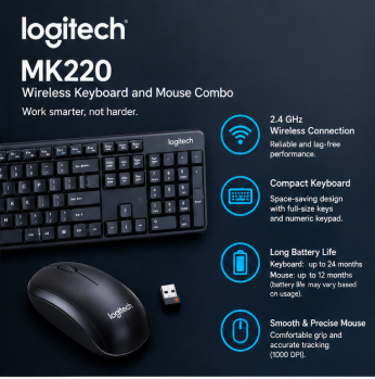 Logitech MK220 Wireless Keyboard and Mouse Combo
